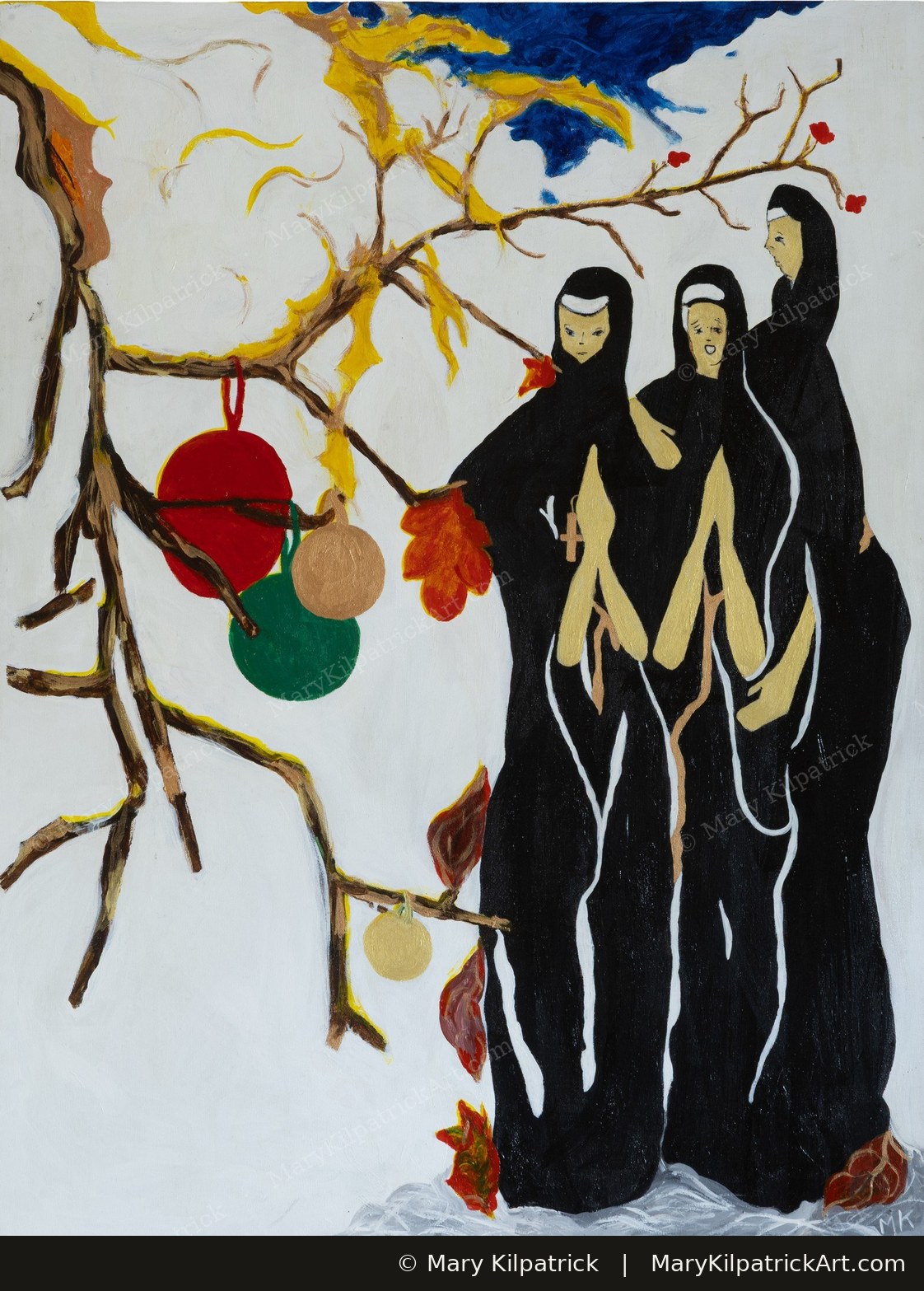 Original figurative painting 'Christ Mass' by Mary Kilpatrick — Acrylic on canvas, 40 × 30 in