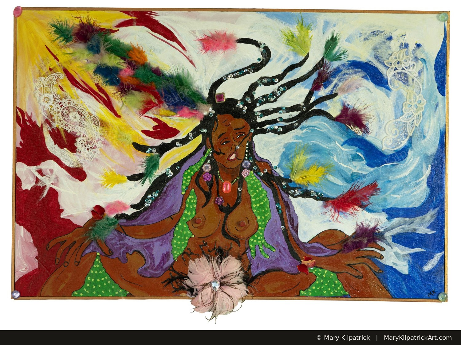 Original figurative painting 'Earth Mother' by Mary Kilpatrick — Acrylic & mixed media on canvas, 36 × 24 in