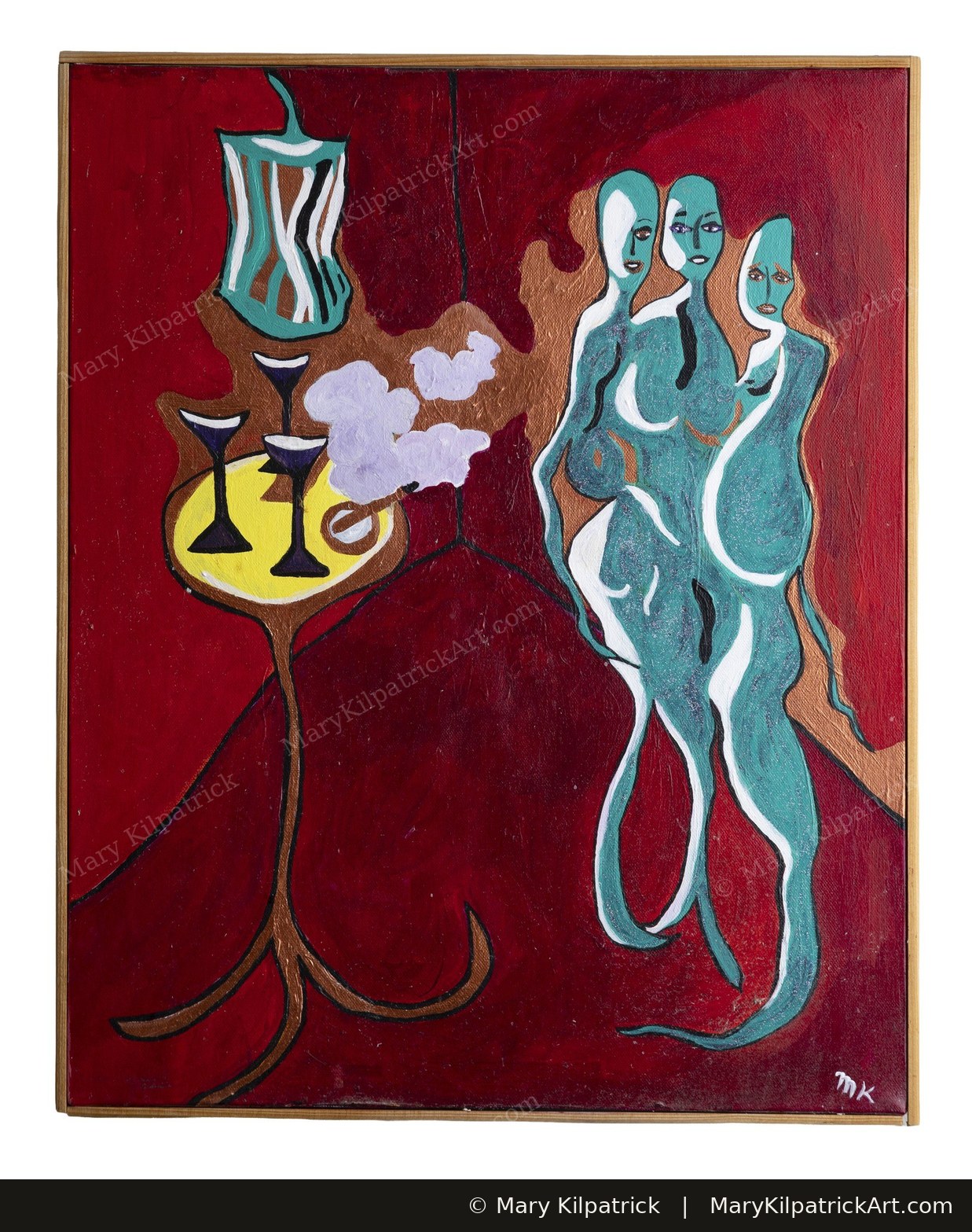 Original figurative painting 'Girls Night Out' by Mary Kilpatrick — Acrylic on canvas, 16 × 20 in