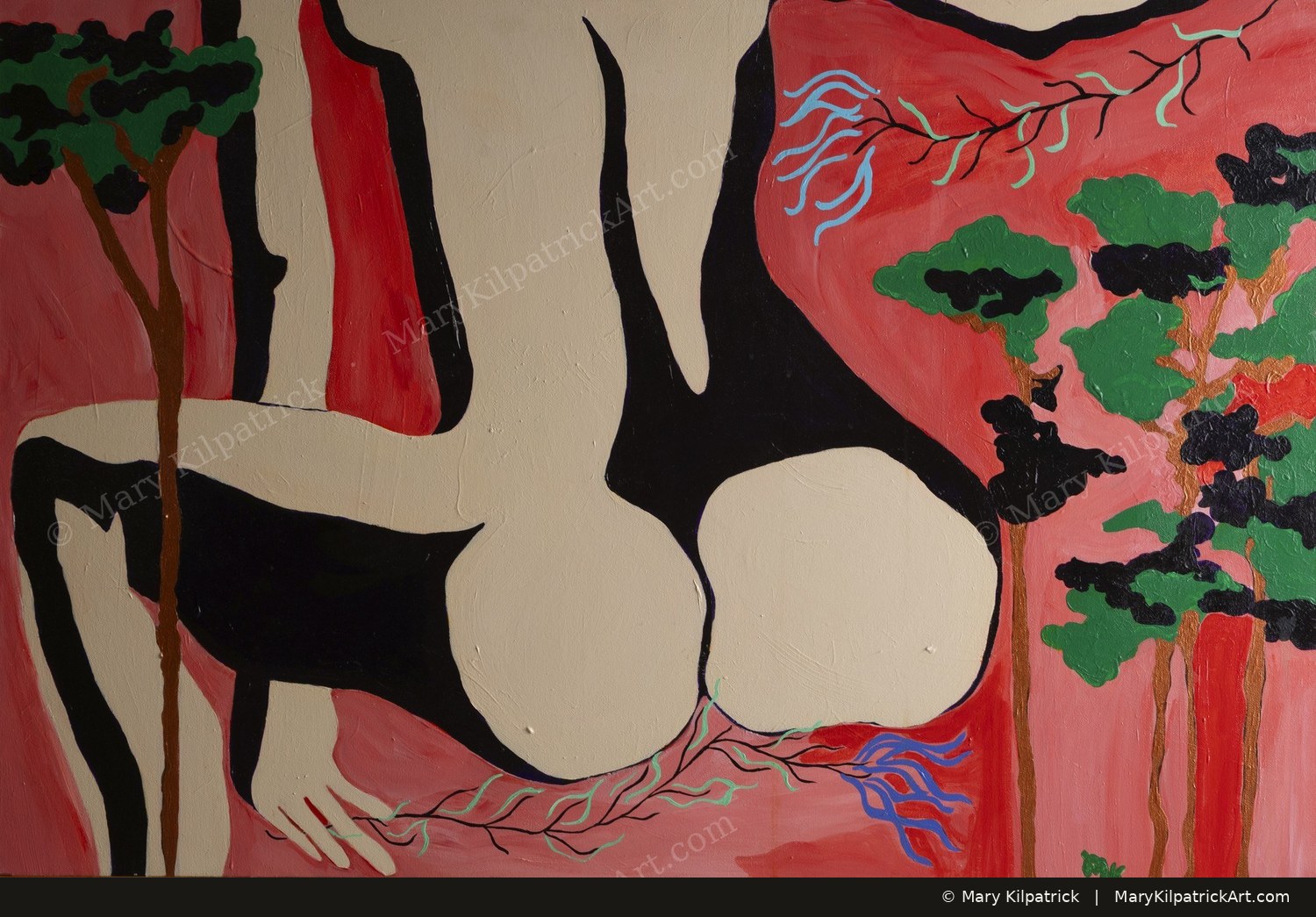 Original figurative painting 'Tickle' by Mary Kilpatrick — Acrylic on canvas, 36 × 24 in