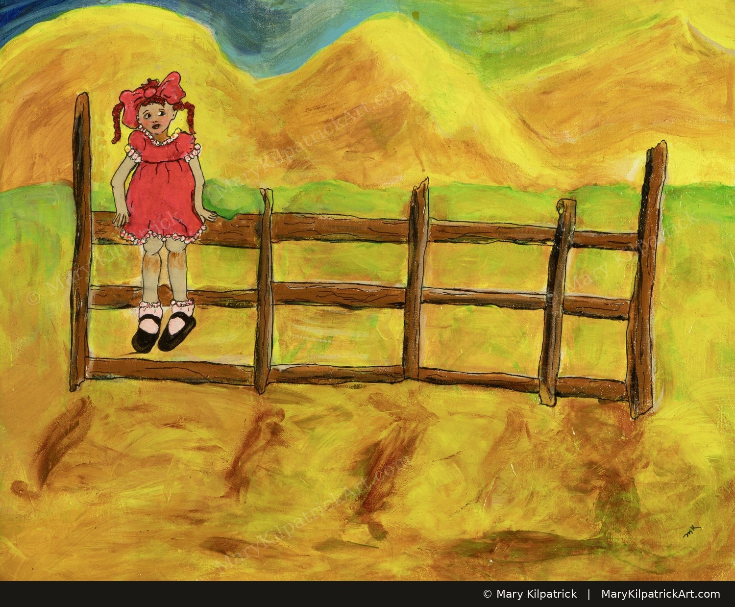 Original figurative painting 'Virtual Girl' by Mary Kilpatrick — Acrylic on canvas, 20 × 16 in